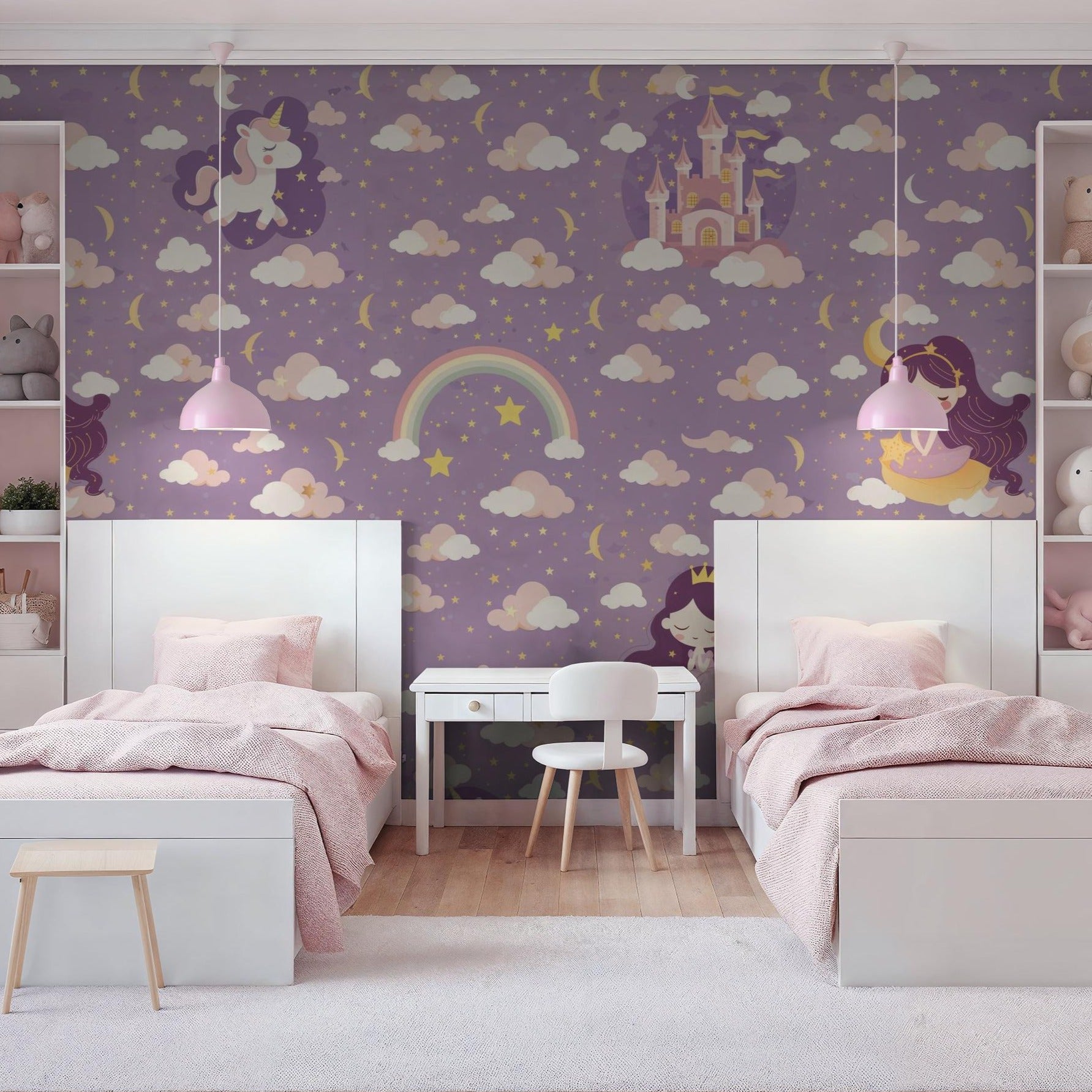 Lavender Stardust Wallpaper - 8 FT H X 11 FT W P&S