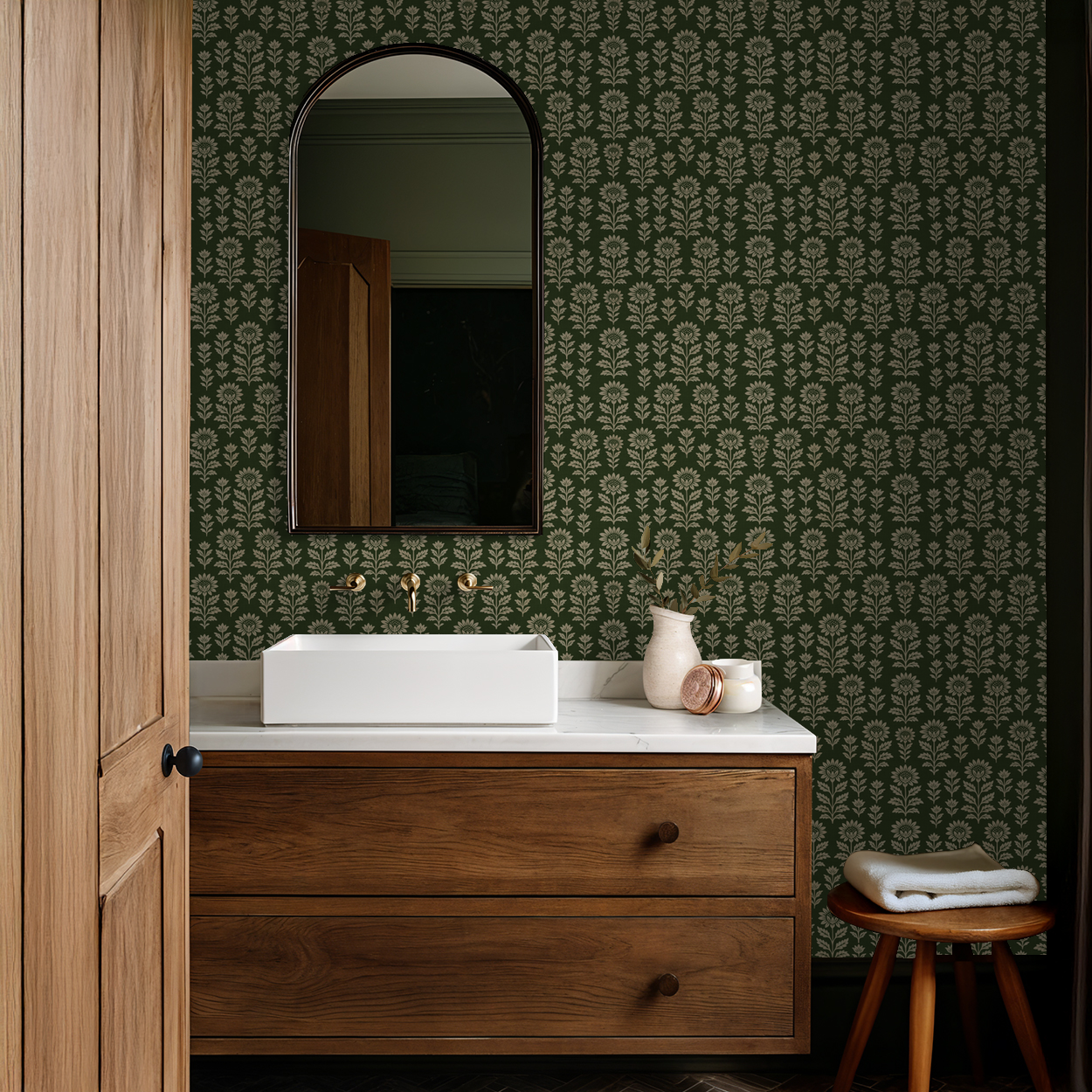 Bloom Floral (Green) Wallpaper