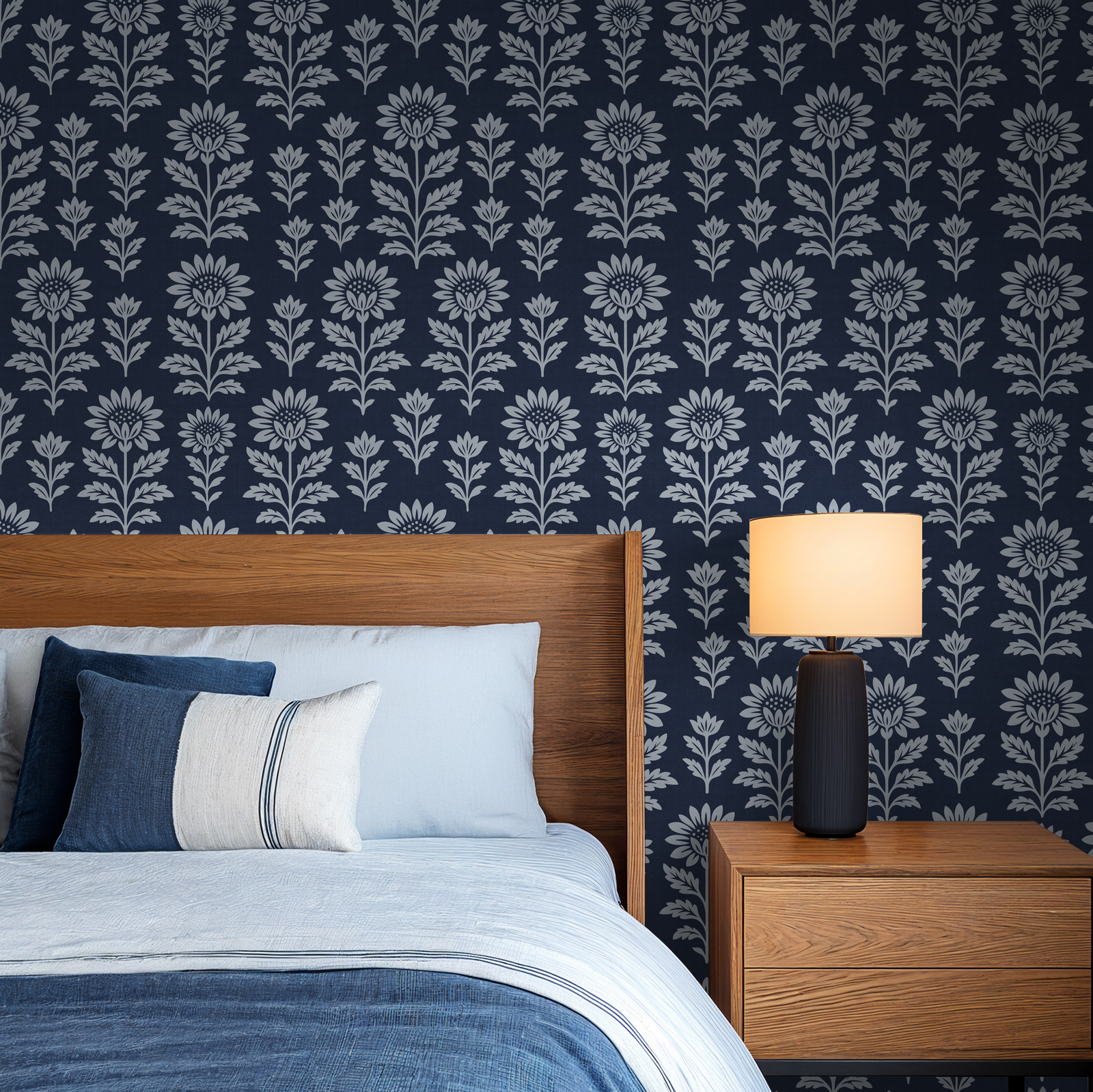 Bloom Floral (Blue) Wallpaper