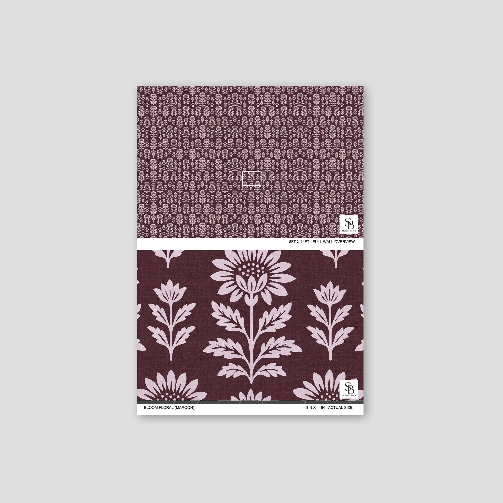 Bloom Floral (Maroon) Wallpaper