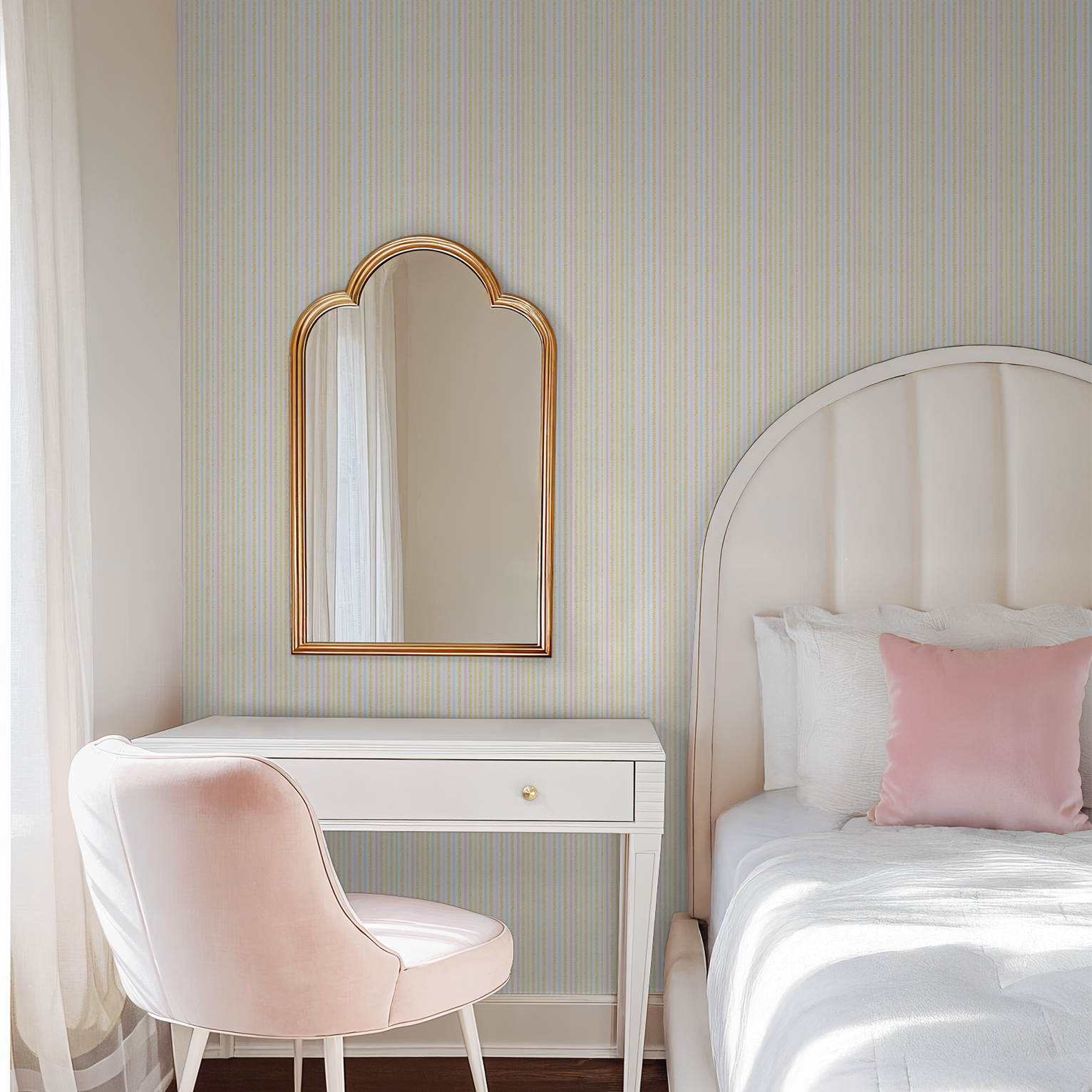 Garden Row Stripe (Small) Wallpaper