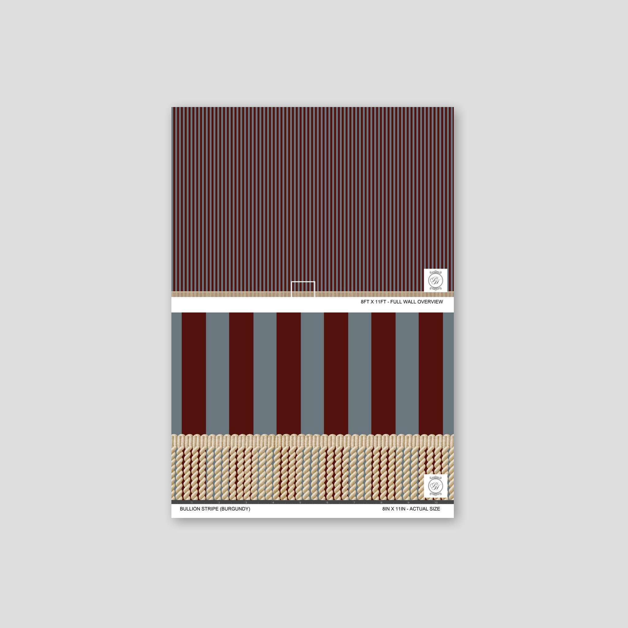 Bullion Stripe (Burgundy) Wallpaper