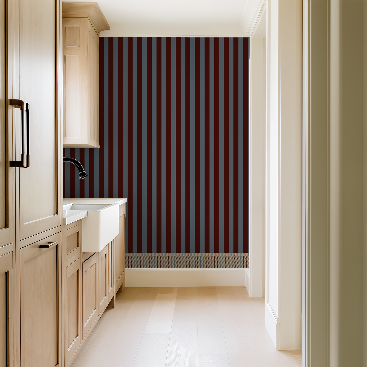 Bullion Stripe (Burgundy) Wallpaper
