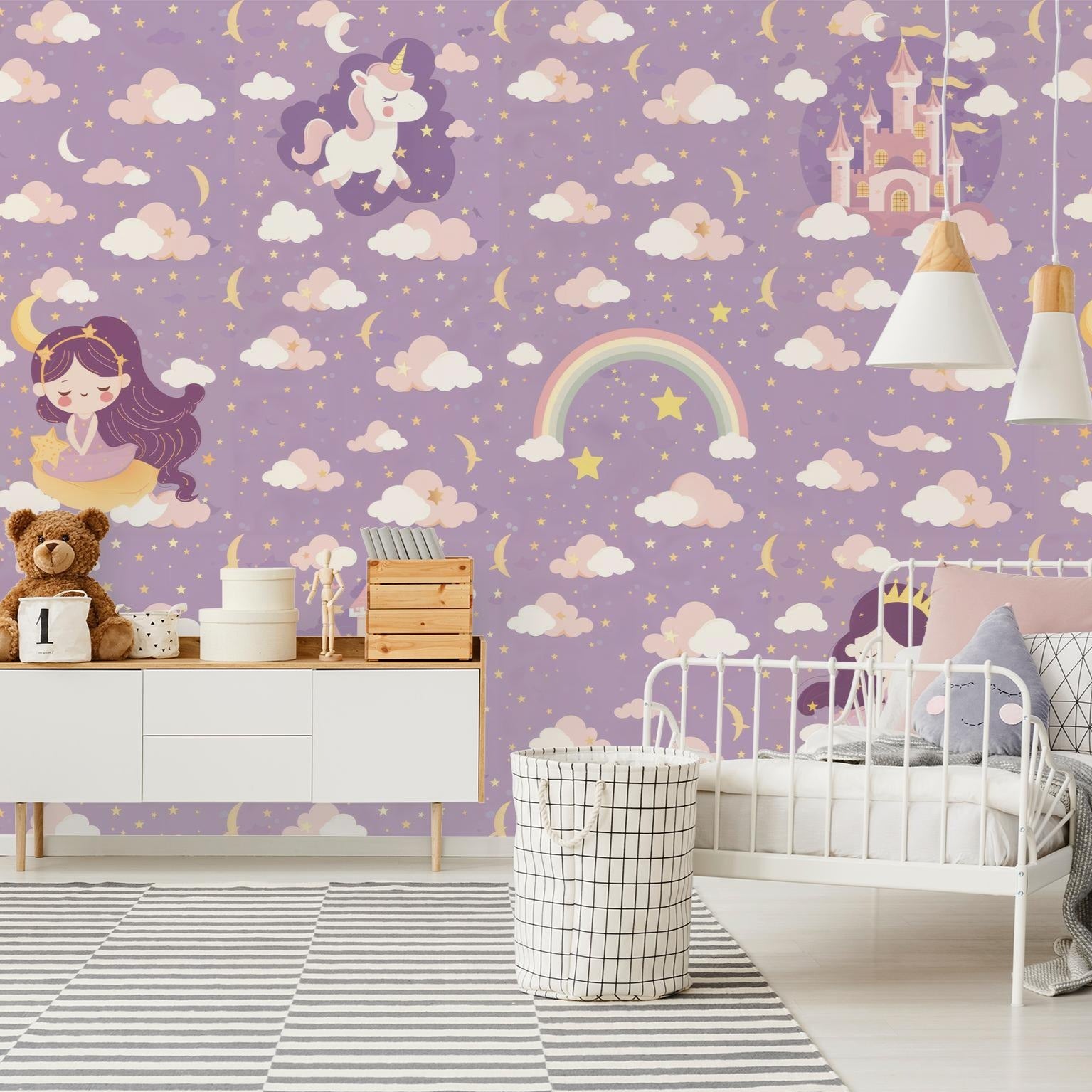 Lavender Stardust Wallpaper - 8 FT H X 11 FT W P&S