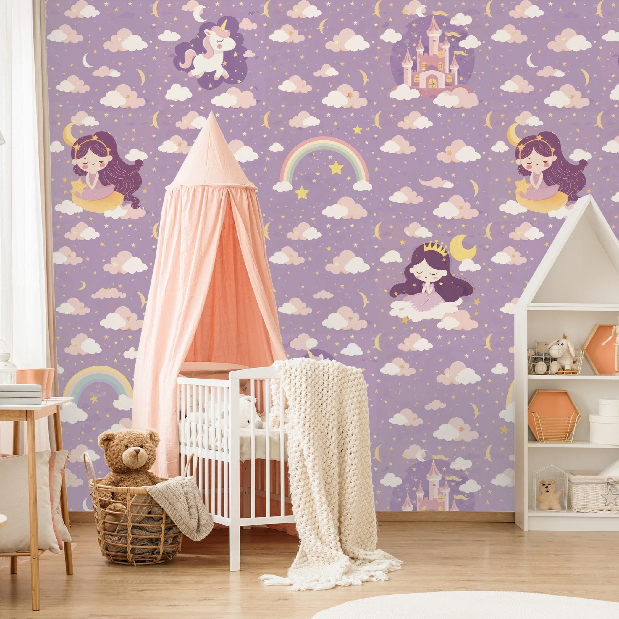 Lavender Stardust Wallpaper - 8 FT H X 11 FT W P&S