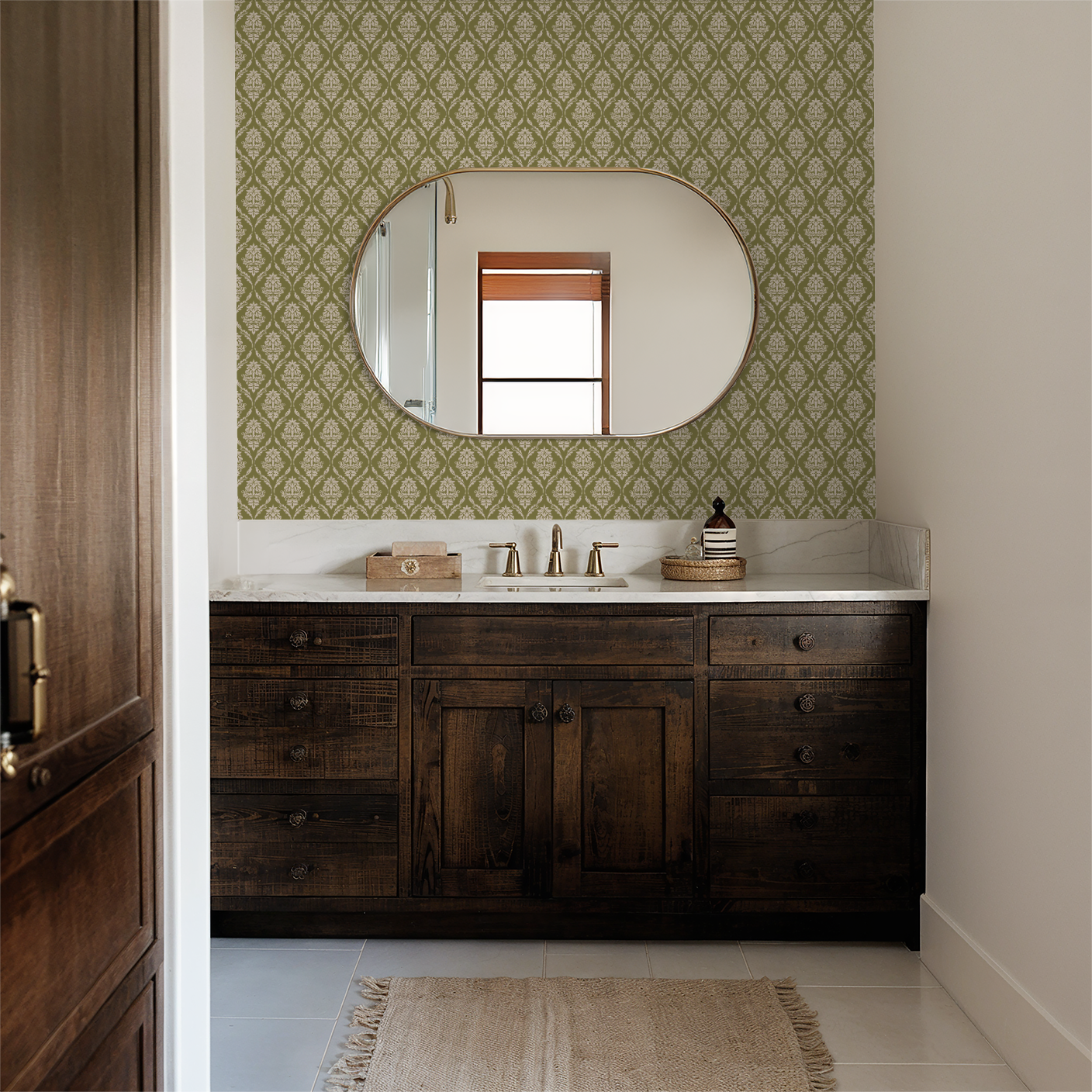Farmhouse Revival (Olive) Wallpaper