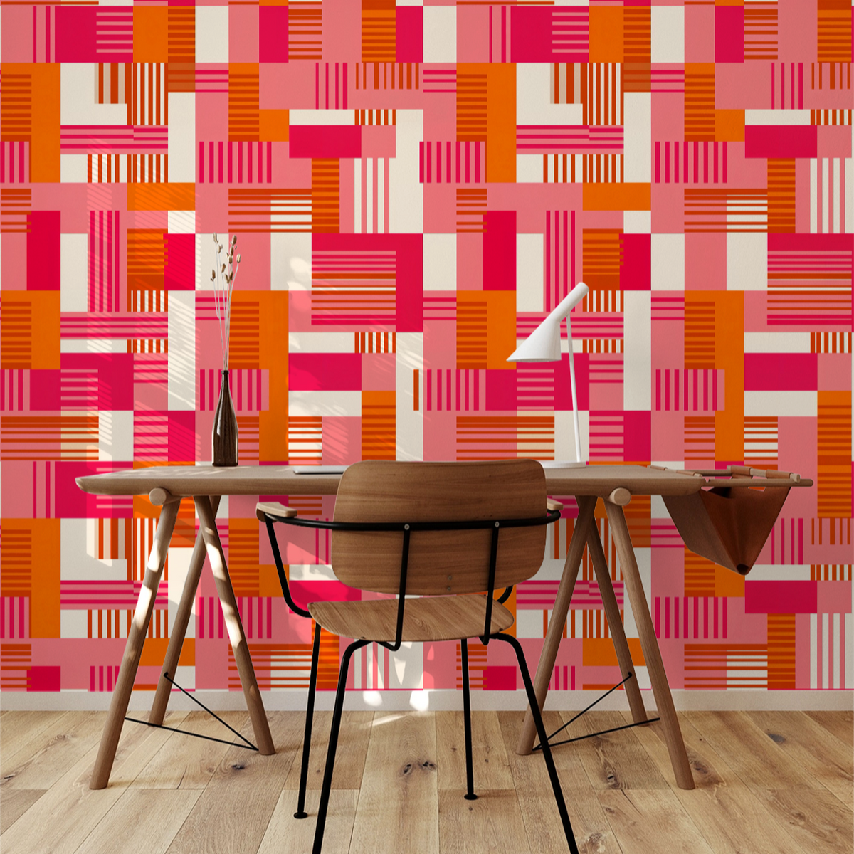 Block Party Wallpaper - 8 FT H X 25 FT W Traditional