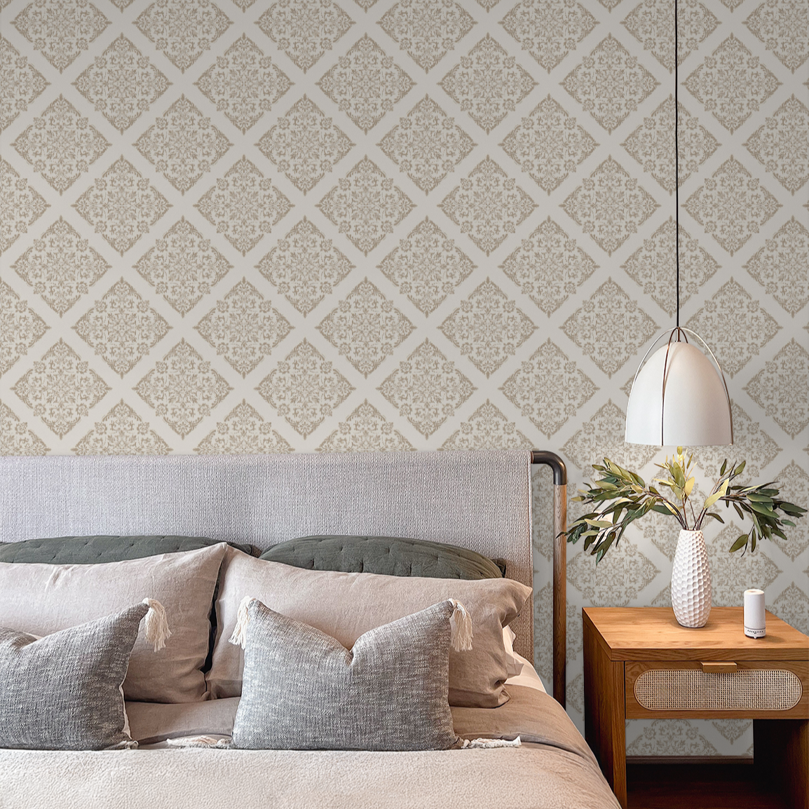 Thrifted Meadow (Tan) Wallpaper