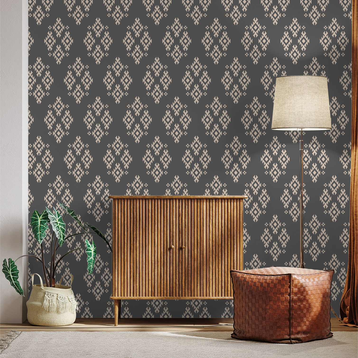 Temple Threads (Gray) Wallpaper