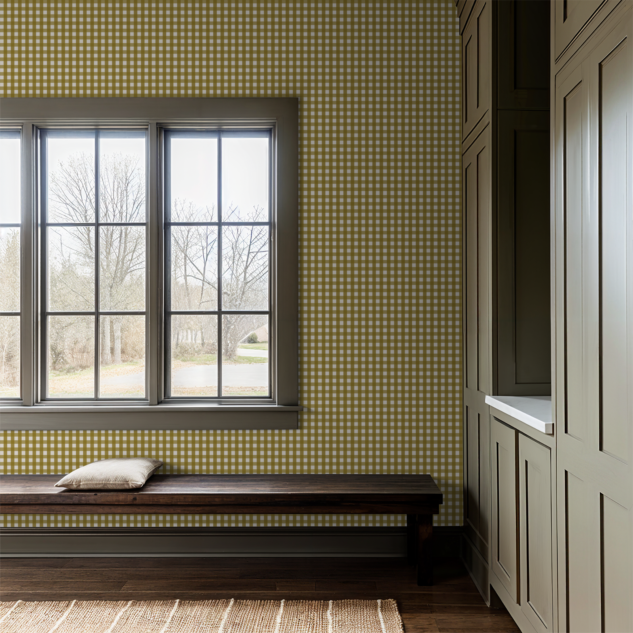 Willowside Gingham (Yellow) Wallpaper