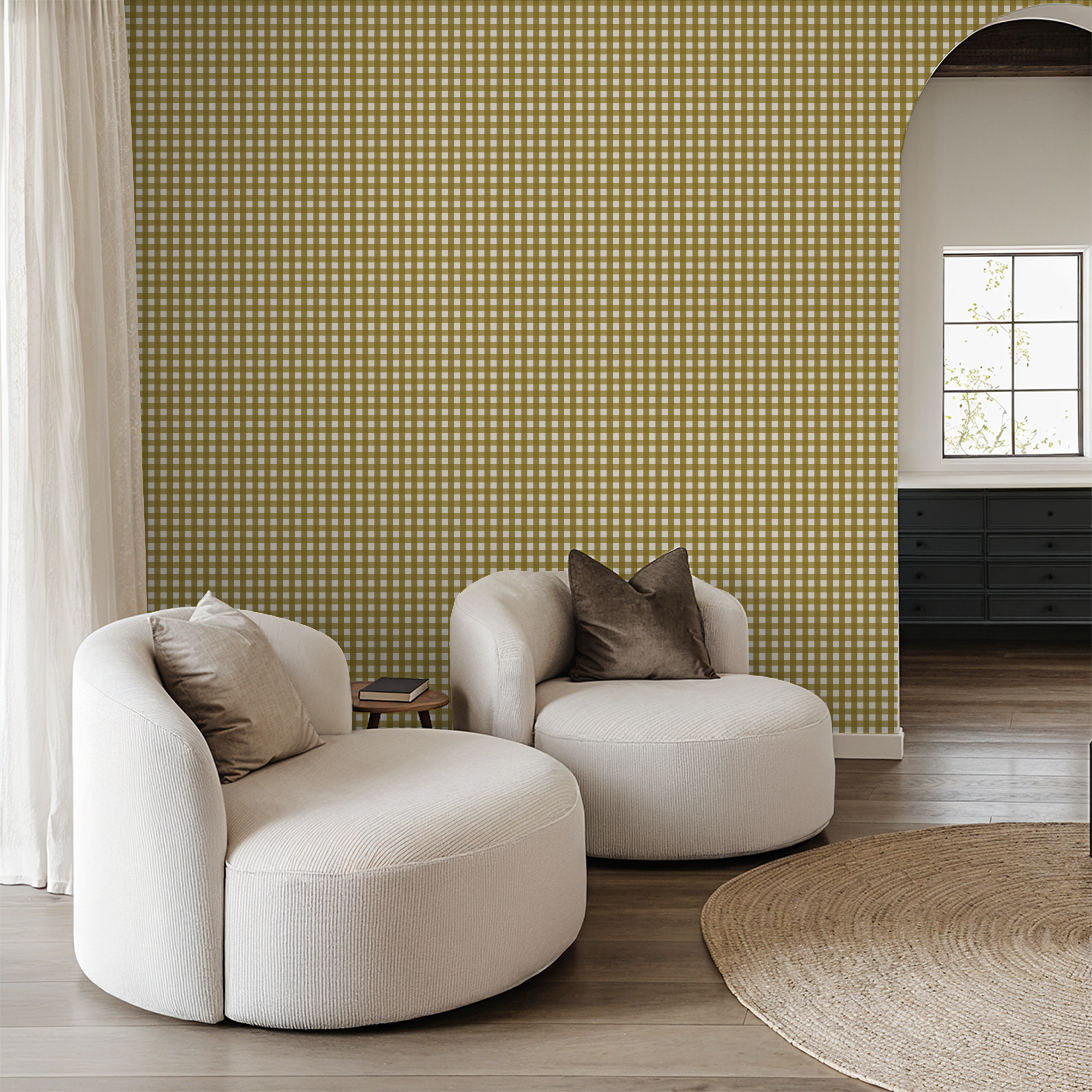 Willowside Gingham (Yellow) Wallpaper