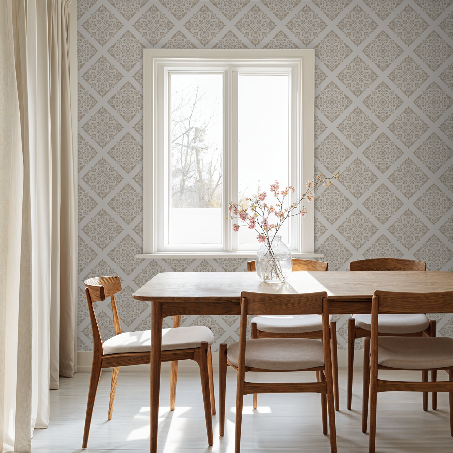 Thrifted Meadow (Tan) Wallpaper