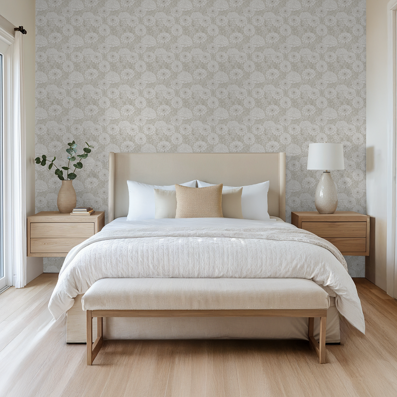 Samantha (Cream) Wallpaper