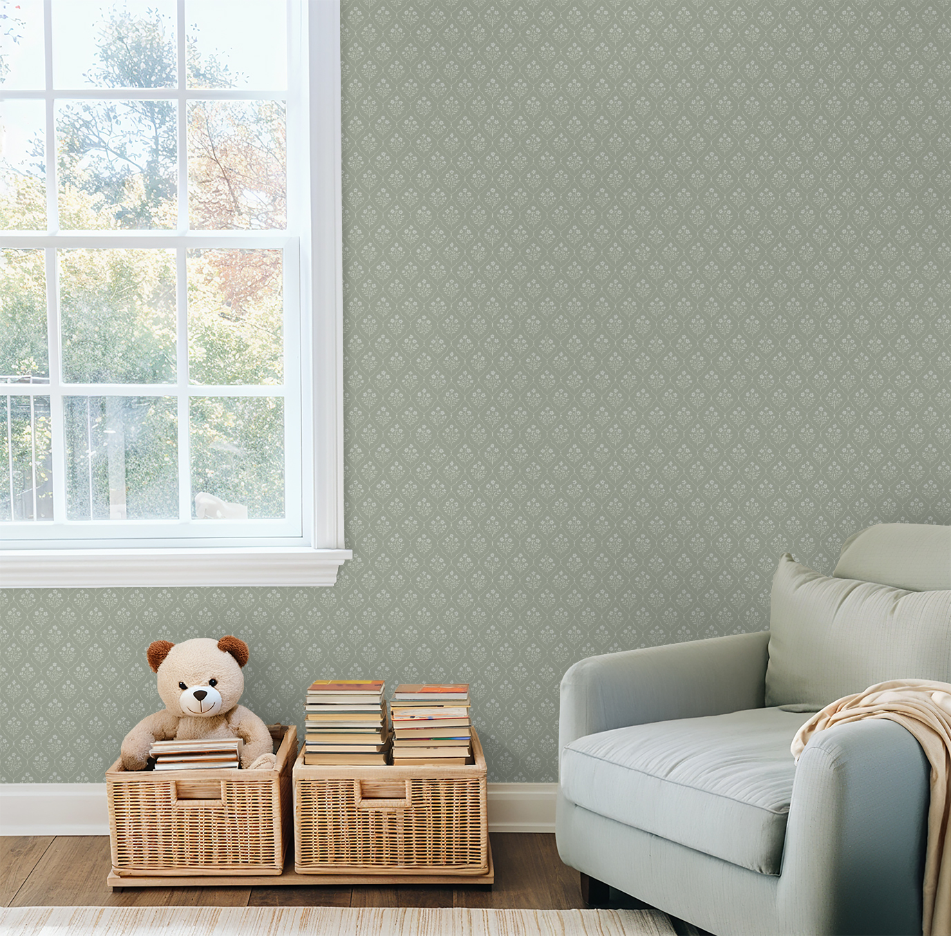 Sage Trellis Wallpaper