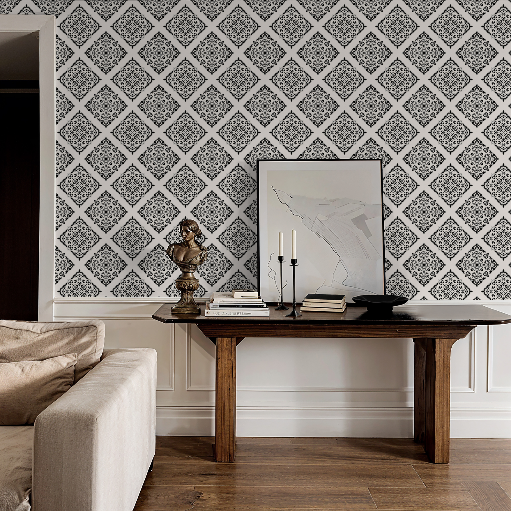 Thrifted Meadow (White) Wallpaper