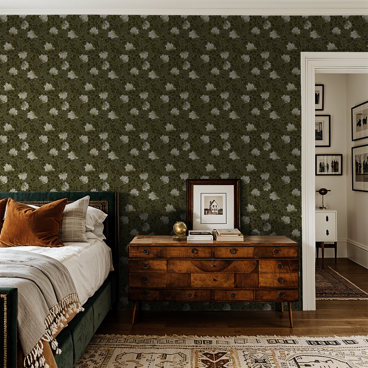 Ever Eden (Green) Wallpaper - 10 FT H X 10 FT W Luxe Peel and Stick