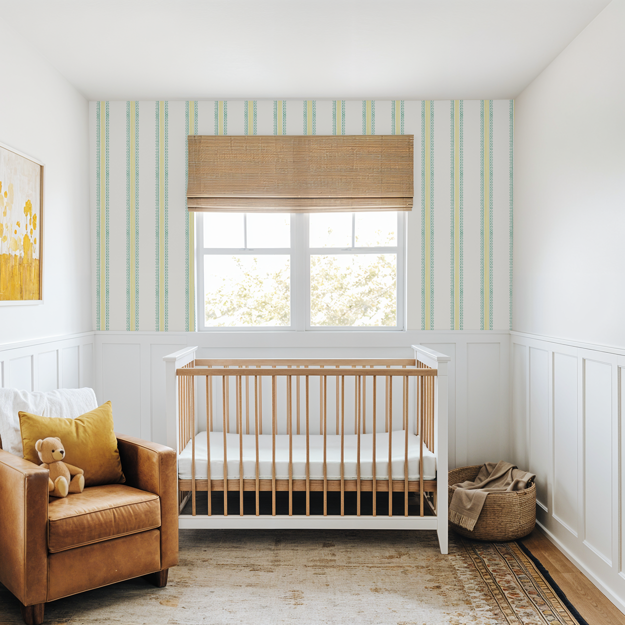 Veda (Teal and Yellow) Wallpaper