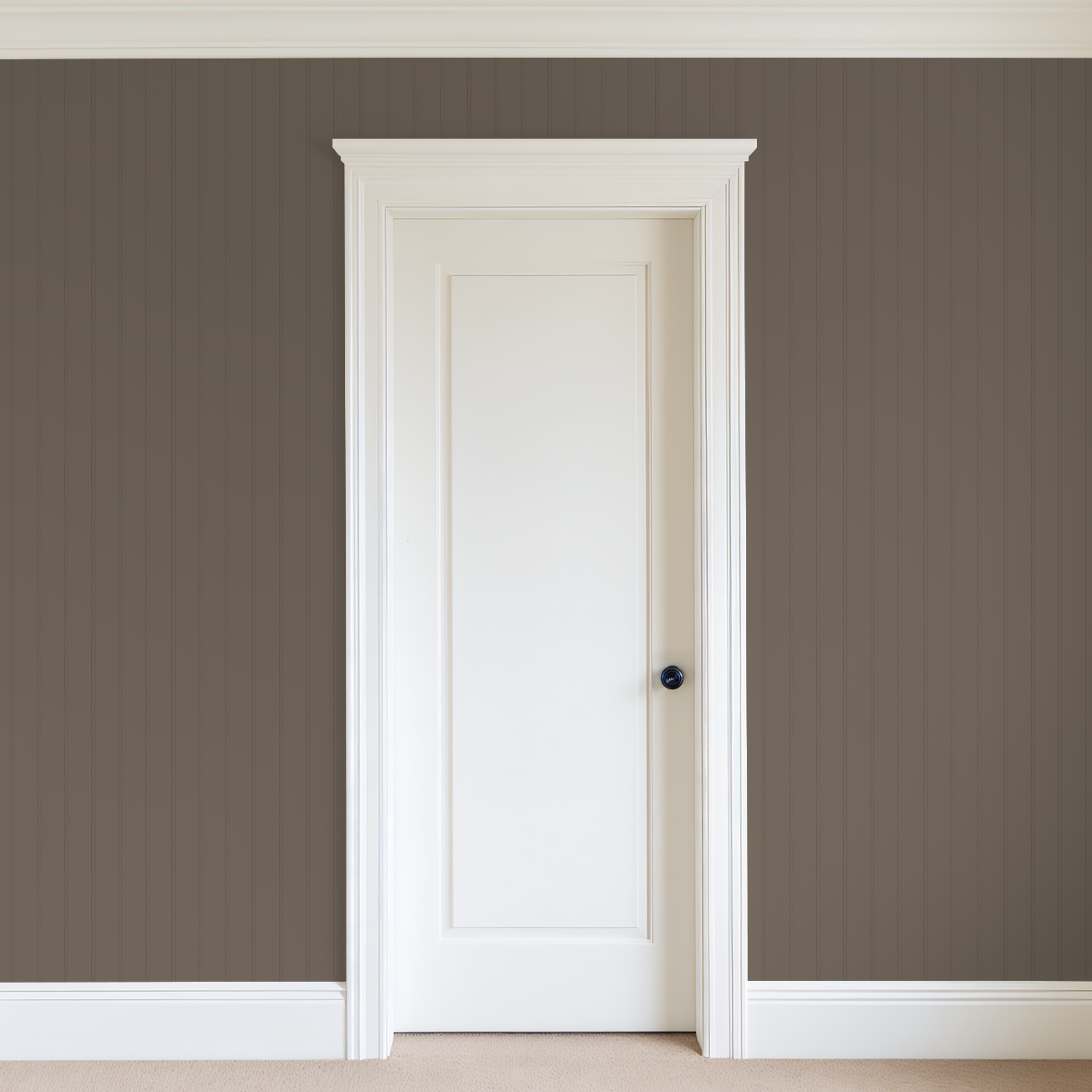 Beadboard (Brown) Wallpaper