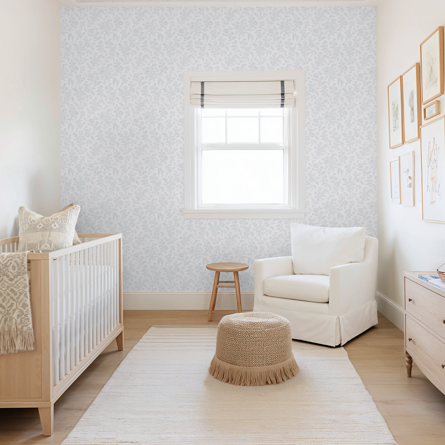 The Chelsea (Blue) Wallpaper - 8 FT H X 11 FT W Traditional