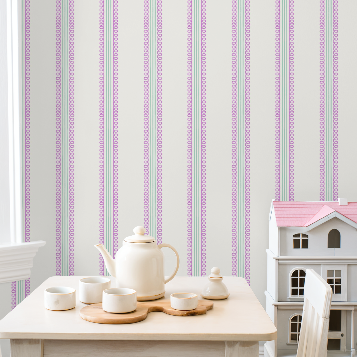 Veda (Purple and Teal) Wallpaper