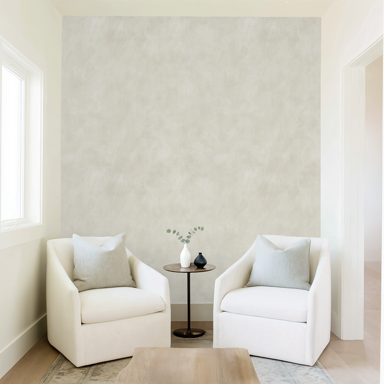 Limewash (Cream) Wallpaper - 18 FT H X 2 FT W Peel and Stick