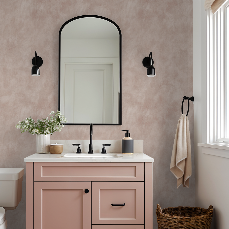 Limewash (Blush) Wallpaper - 8 FT H X 13 FT W Peel and Stick
