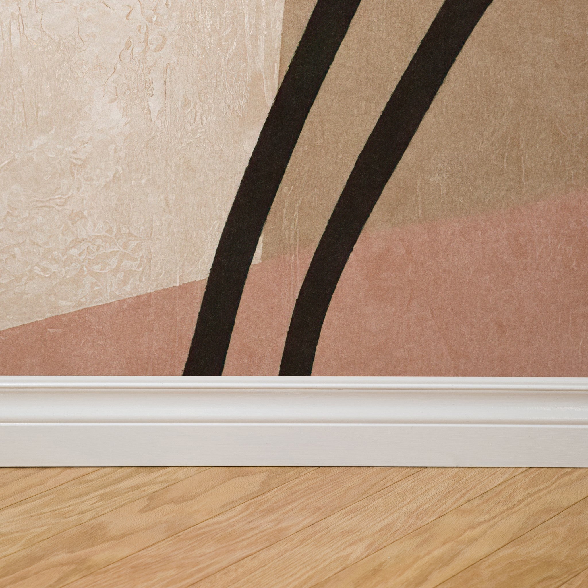 "Wall Blush's Breve Wallpaper in a modern living room, featuring elegant abstract design with a focus on texture and color."