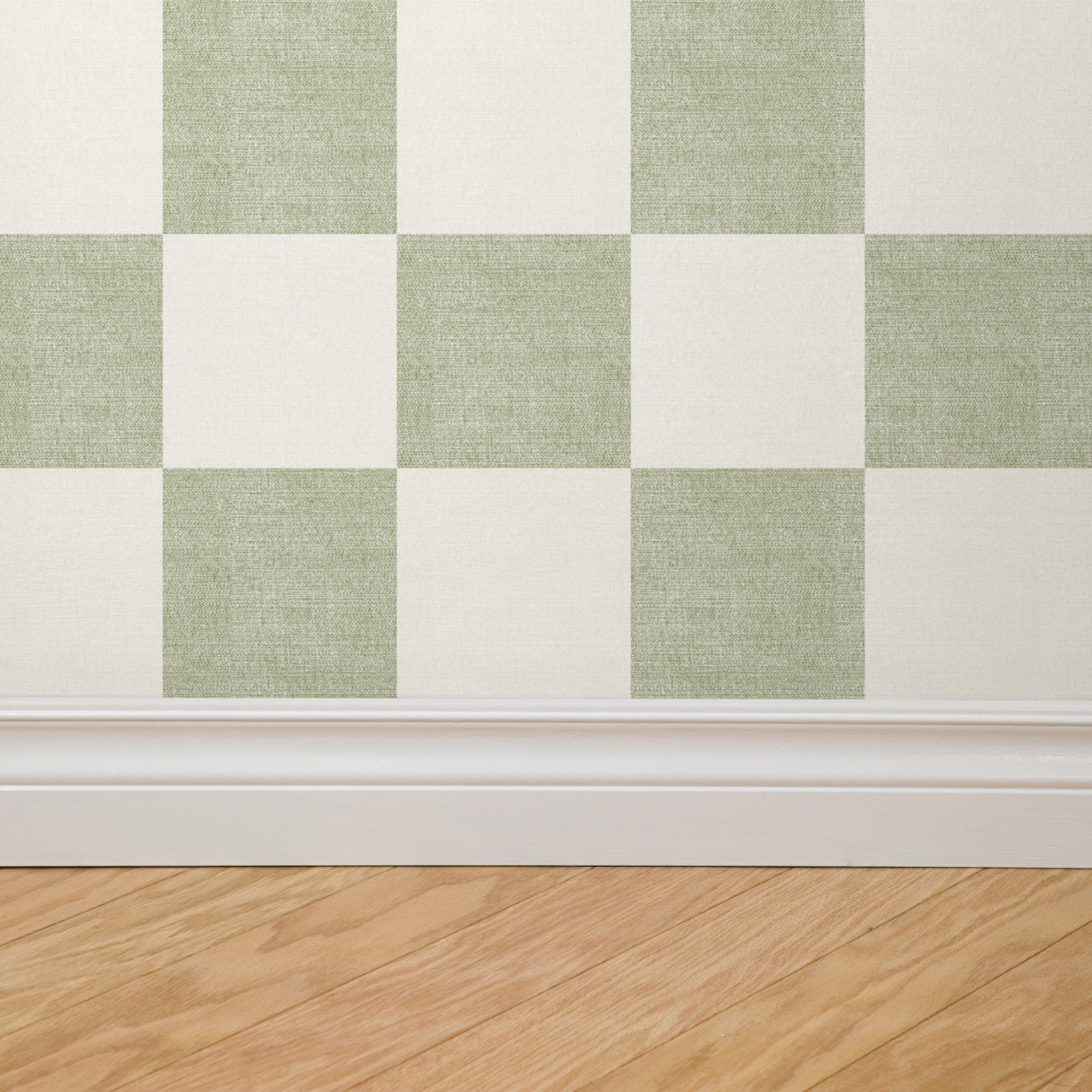 Woven Check (Green) Wallpaper