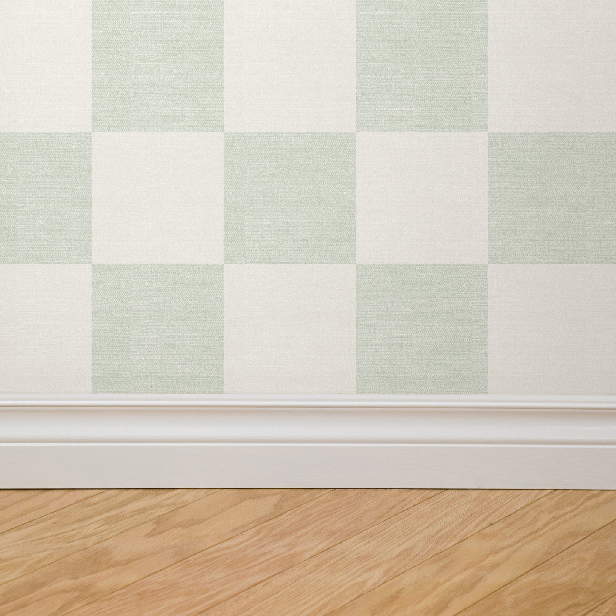 Woven Check (Light Green) Wallpaper