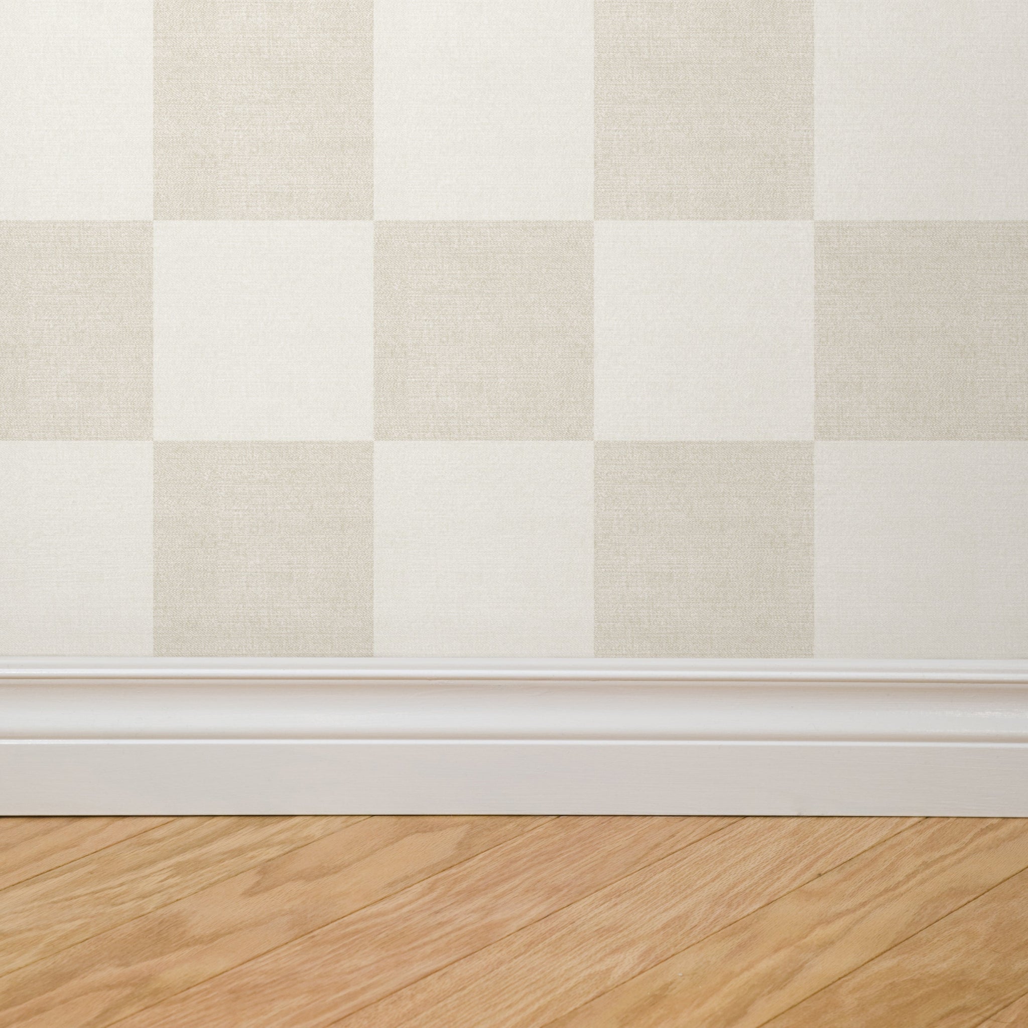 Woven Check (Beige) Wallpaper