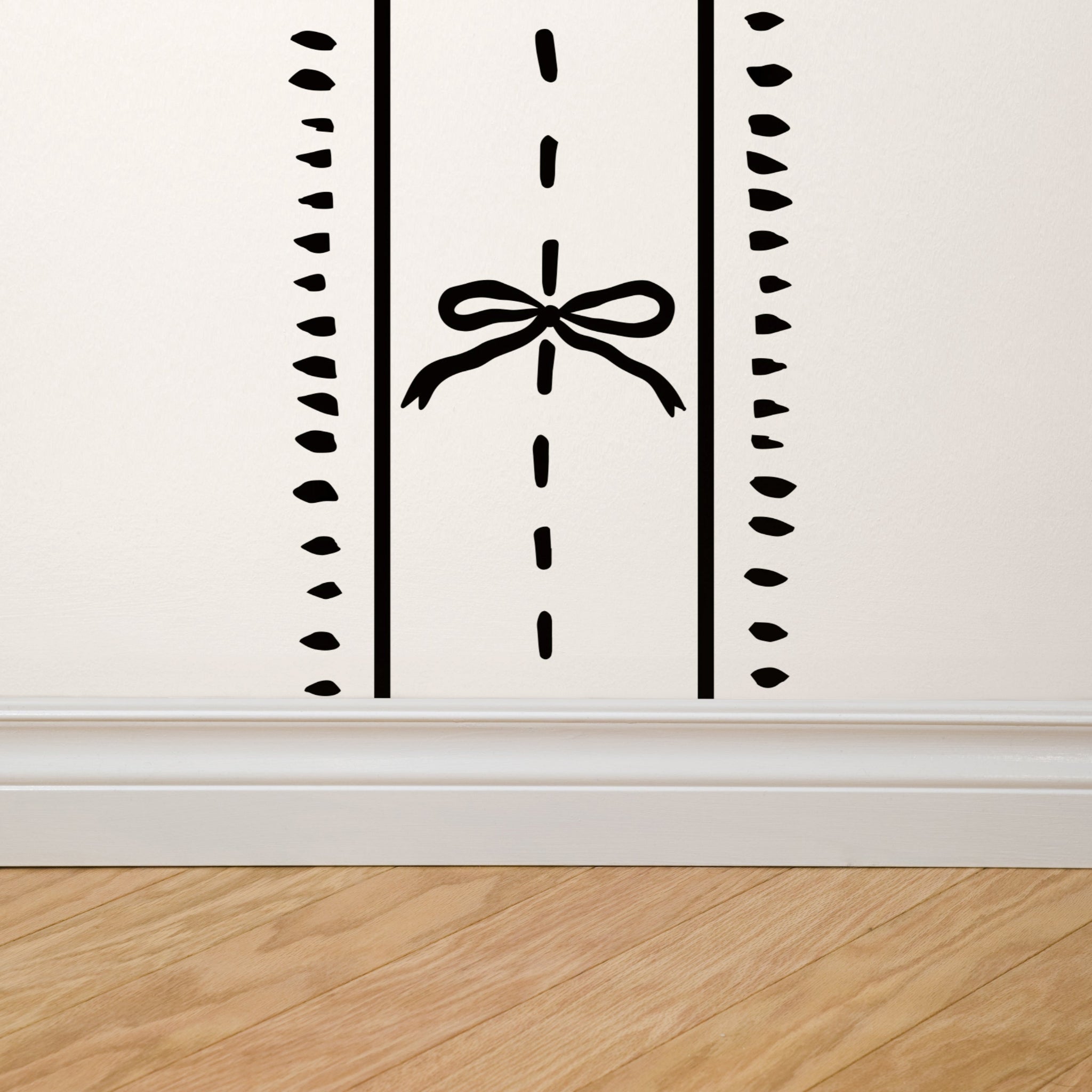 Cottage Bows (Black) Wallpaper