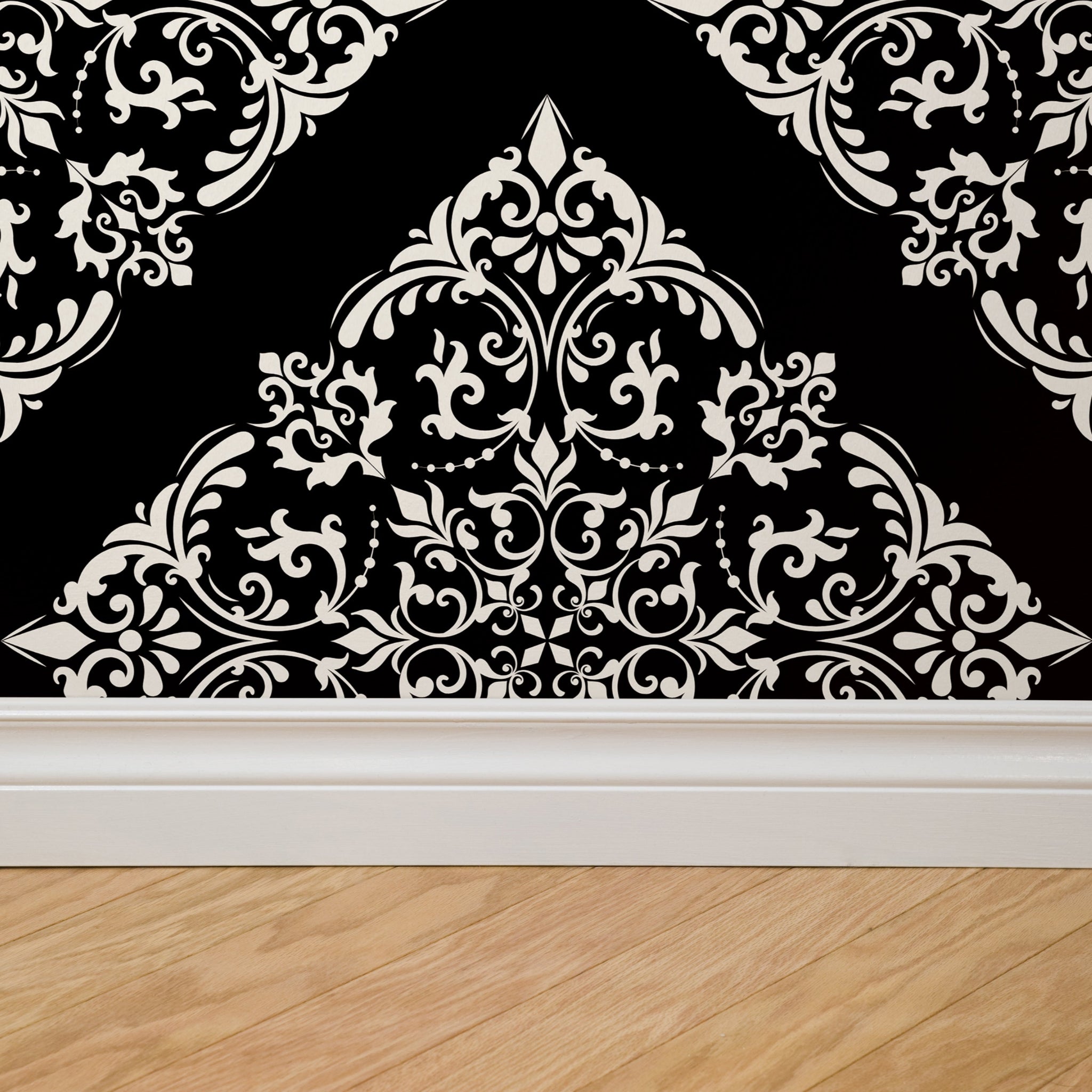 Thrifted Meadow (Black) Wallpaper