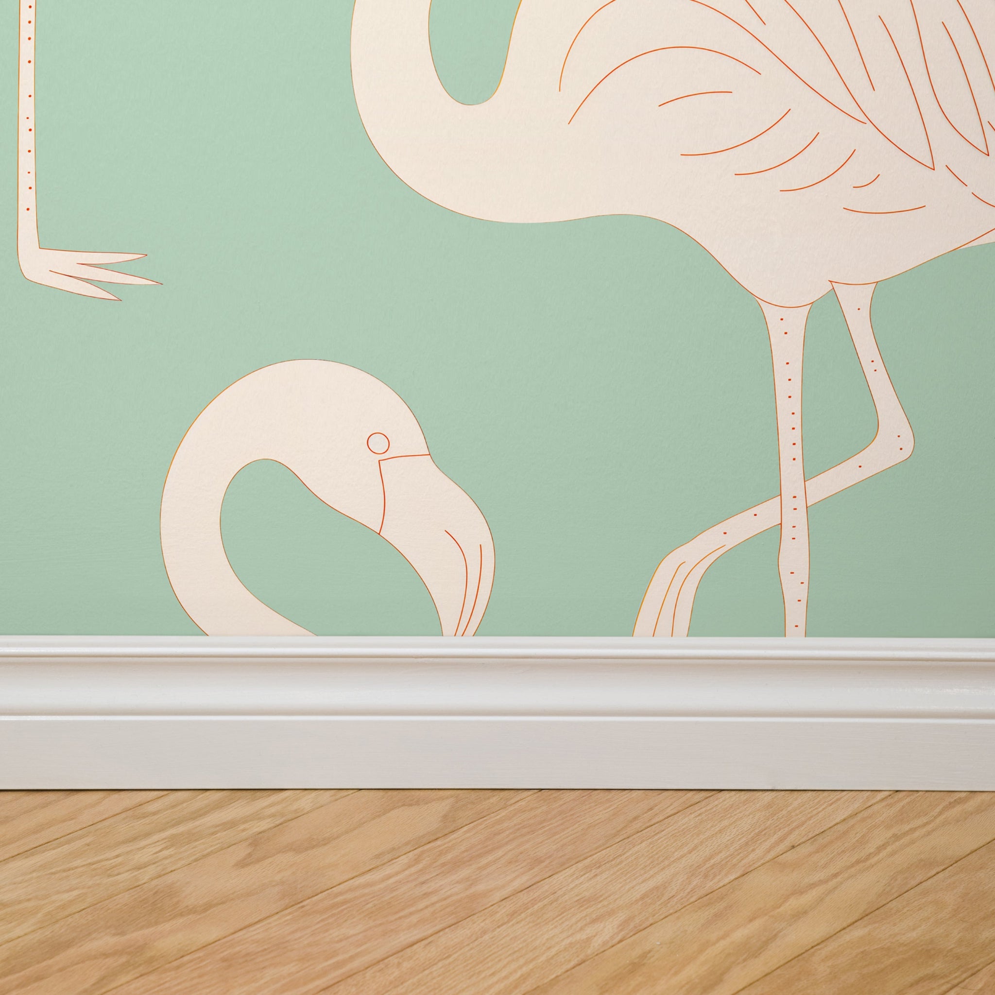 Kiss the Girls Flamingos Wallpaper