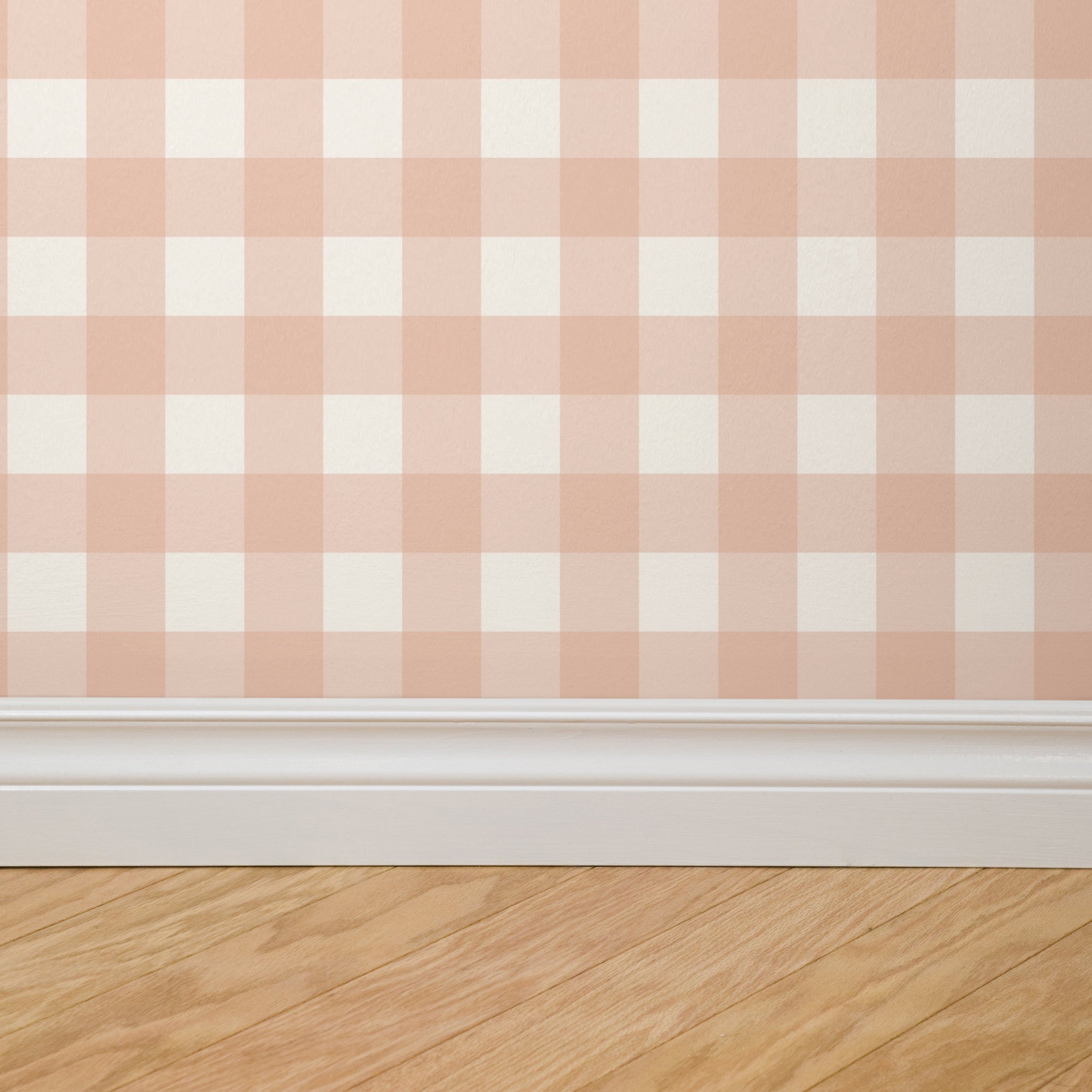 Simply Gingham Small (Peach) Wallpaper