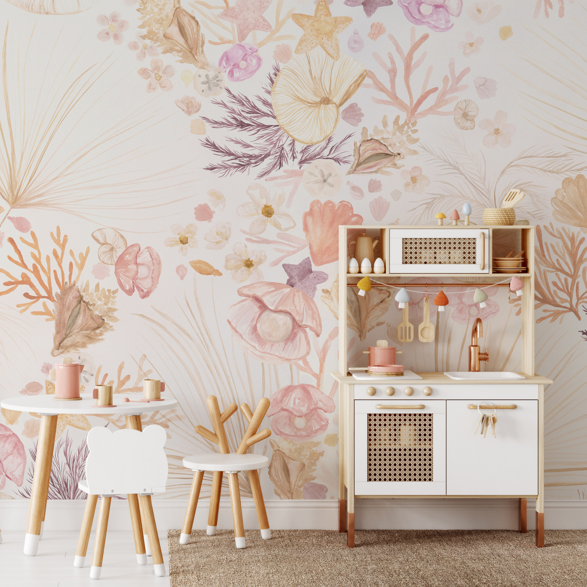 Beachy Keen Wallpaper - 8 FT H X 12 FT W Peel and Stick