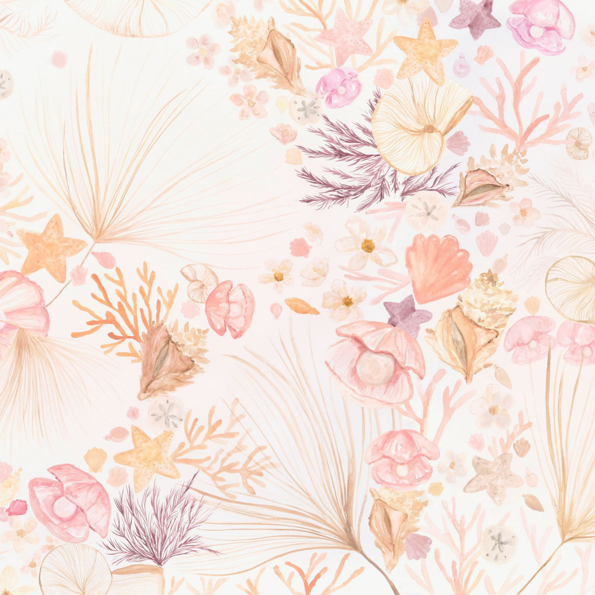 "Wall Blush's Beachy Keen Wallpaper featuring ocean-themed patterns, ideal for enhancing a bedroom's aesthetic."