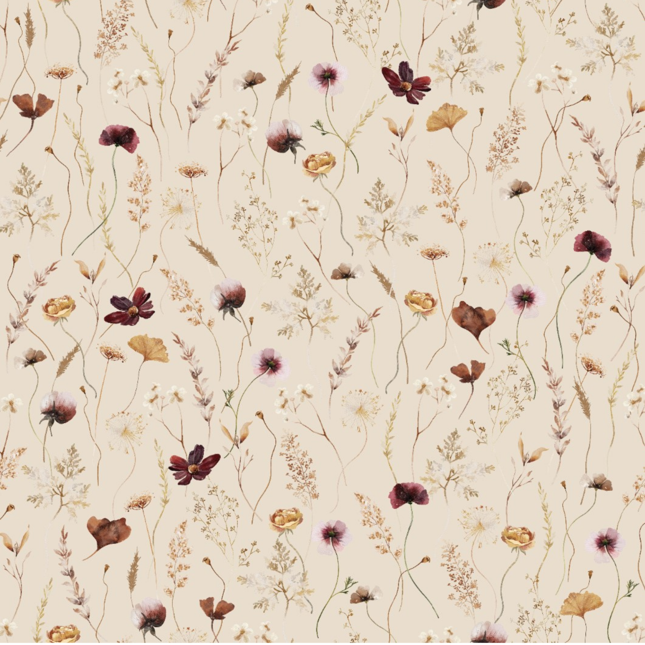Dahlia (Tan) Wallpaper - 6 FT H X 11 FT W Peel and Stick