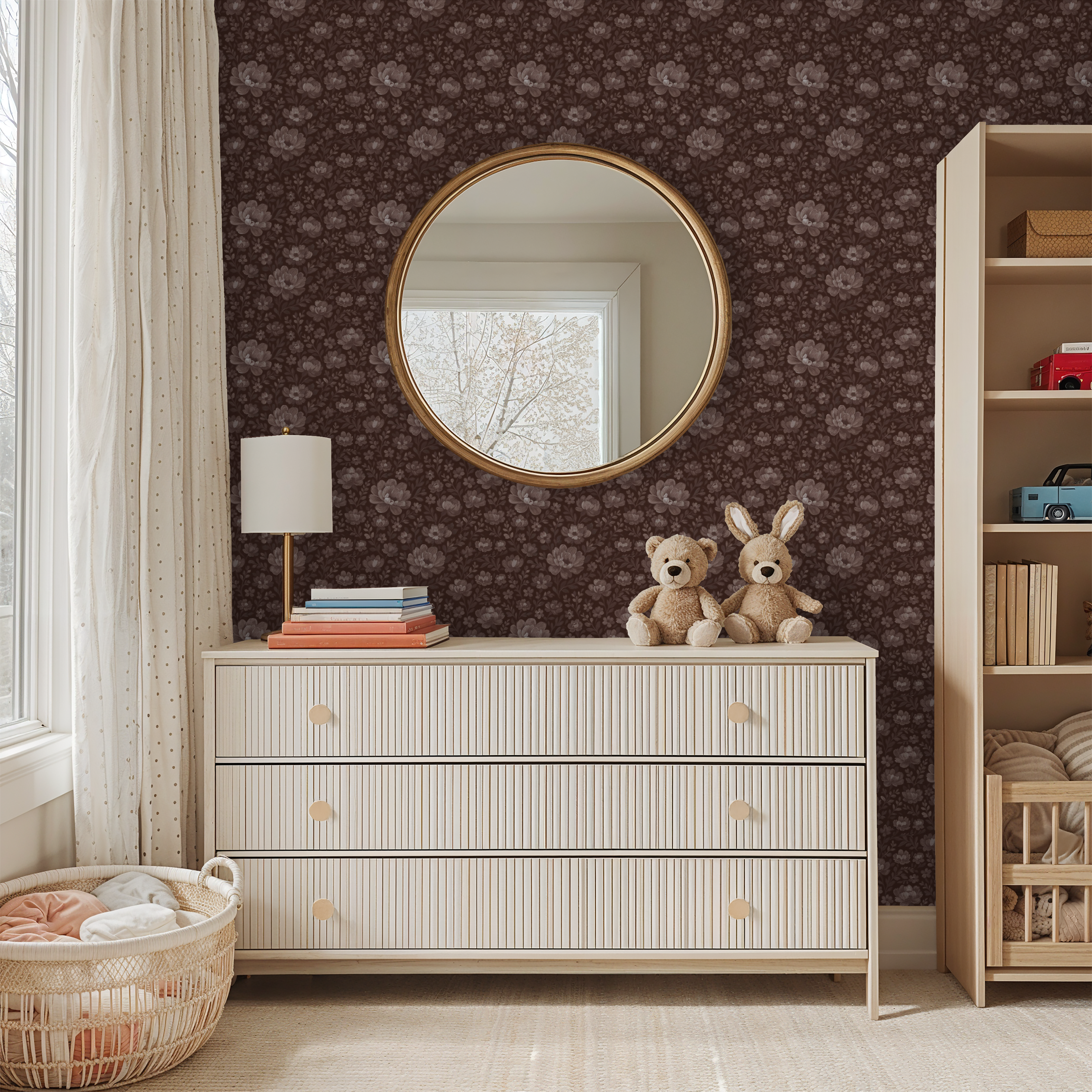 Floriola (Mauve) Wallpaper