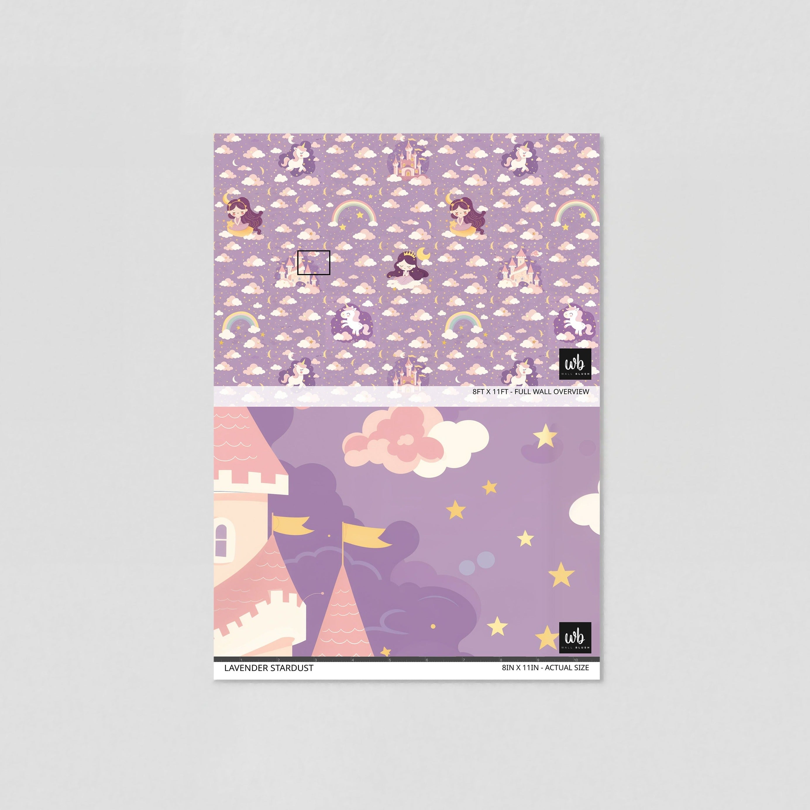 Lavender Stardust Wallpaper - 8 FT H X 11 FT W P&S