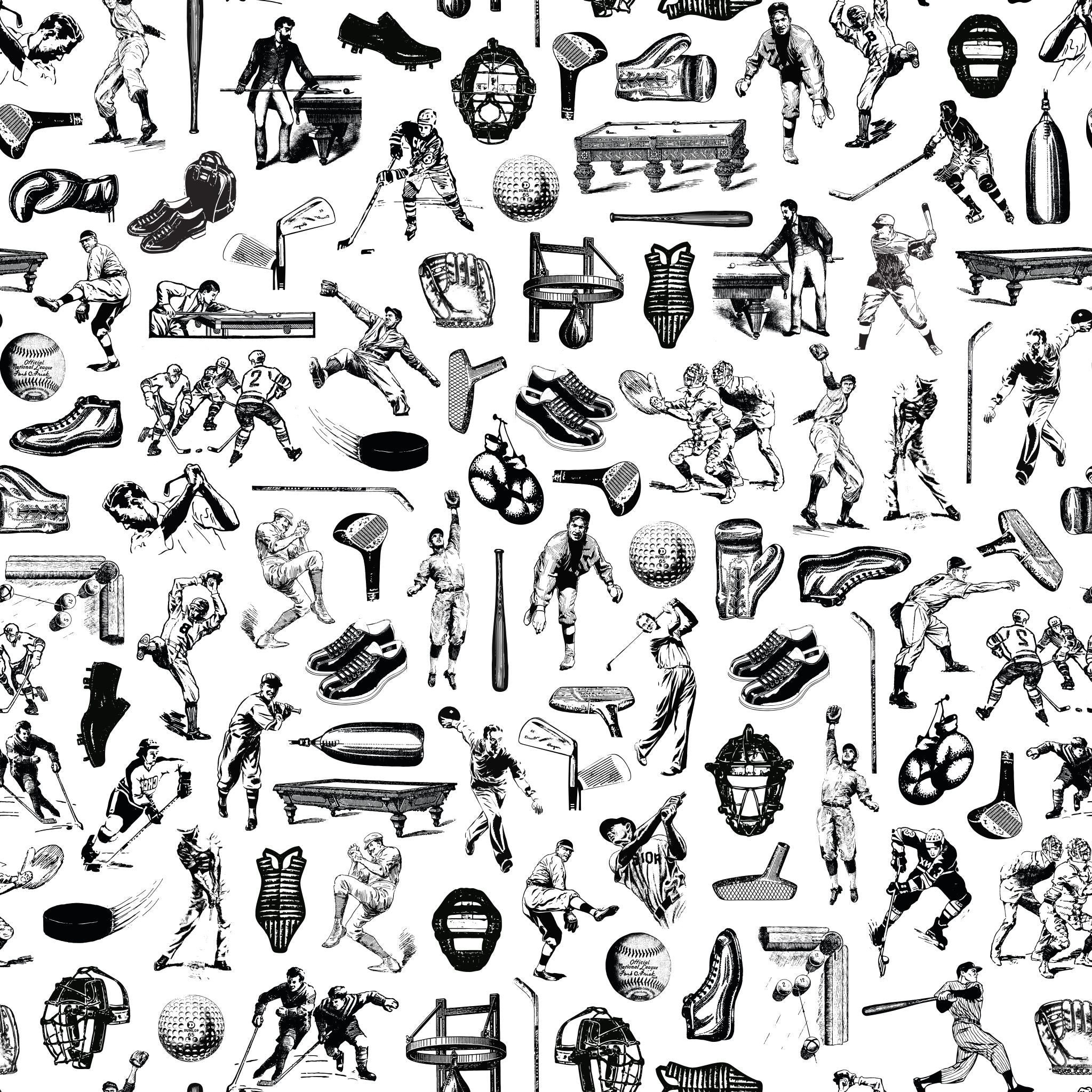 Letterman (Black) Wallpaper - 8 FT H X 10 FT W Luxe Peel and Stick