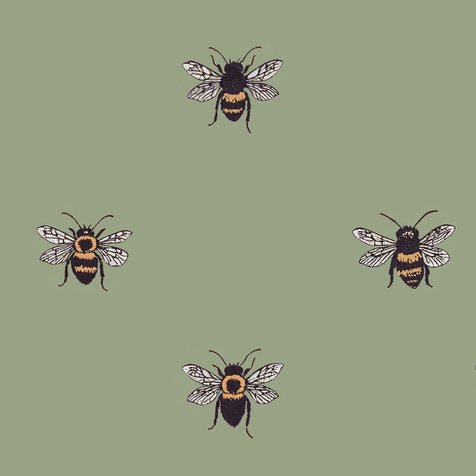 Life of Bees (Green) Wallpaper