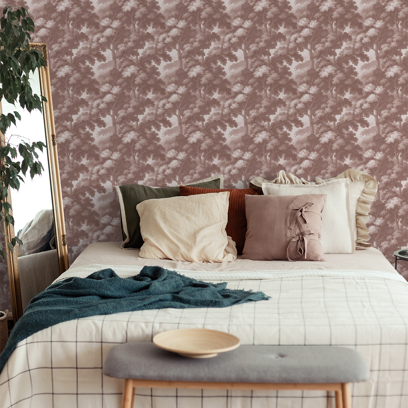 Rocco (Mauve) Wallpaper