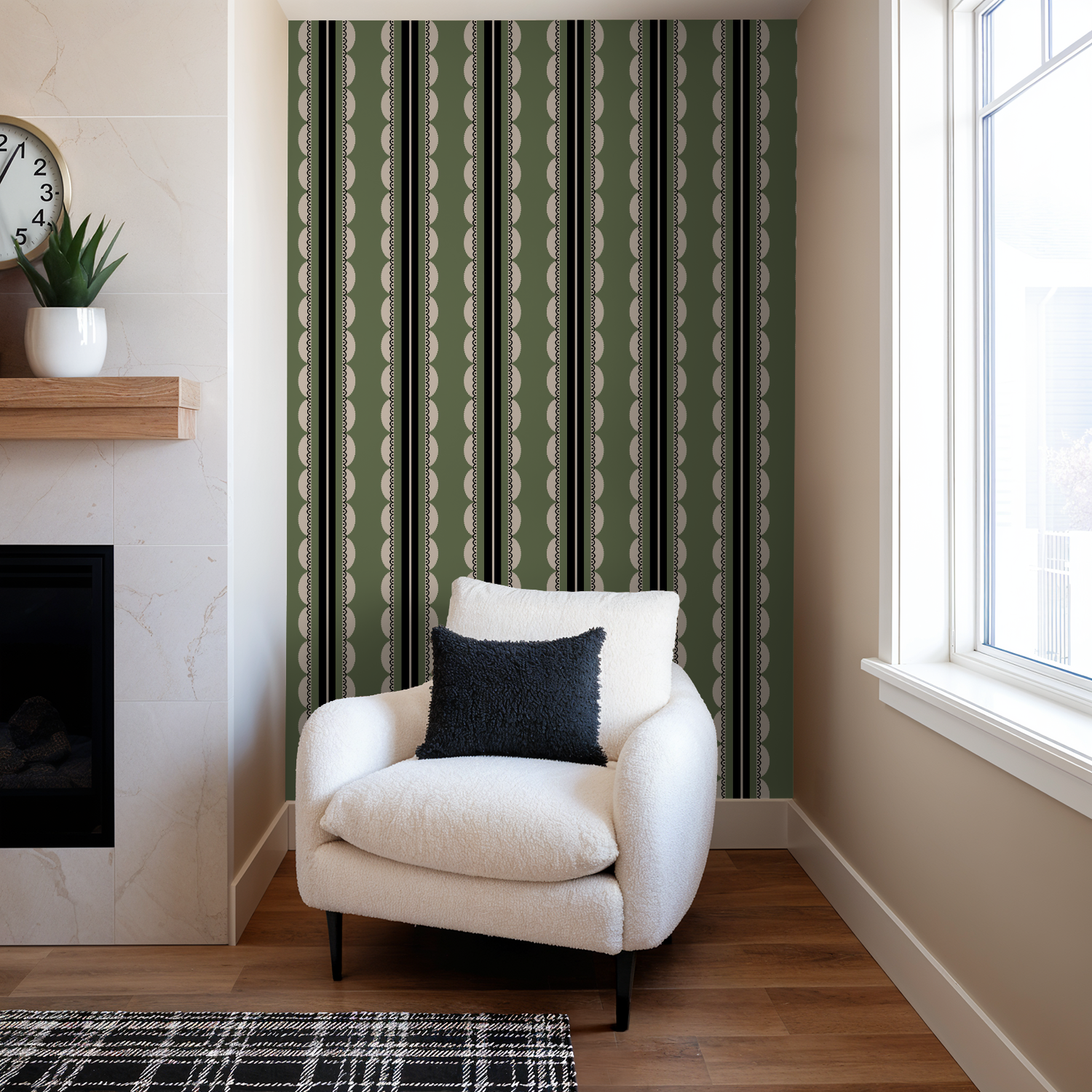 Sunday Scallop (Green) Wallpaper