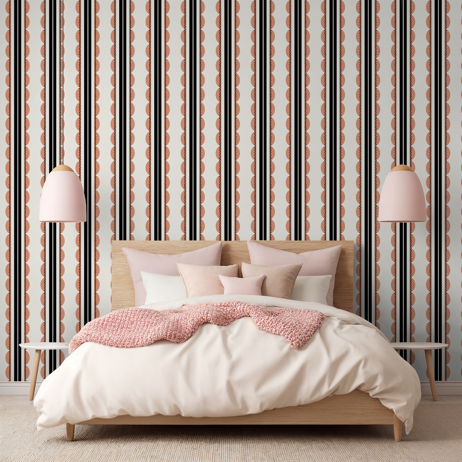 Sunday Scallop (Pink) Wallpaper