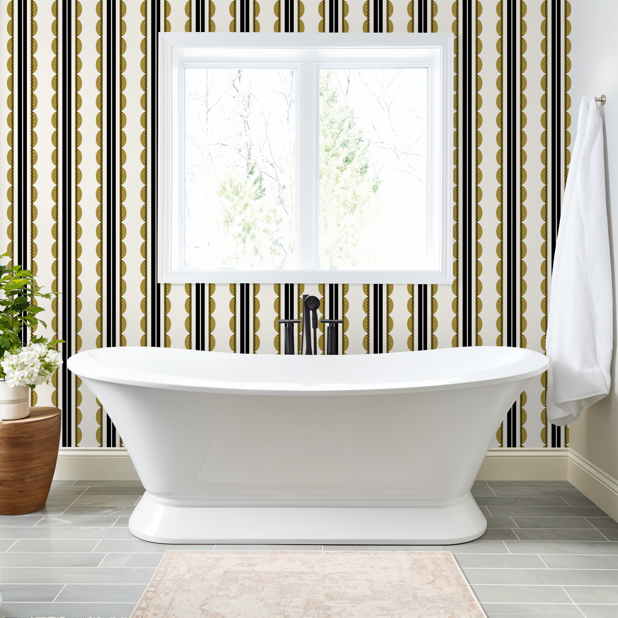 Sunday Scallop (Yellow) Wallpaper