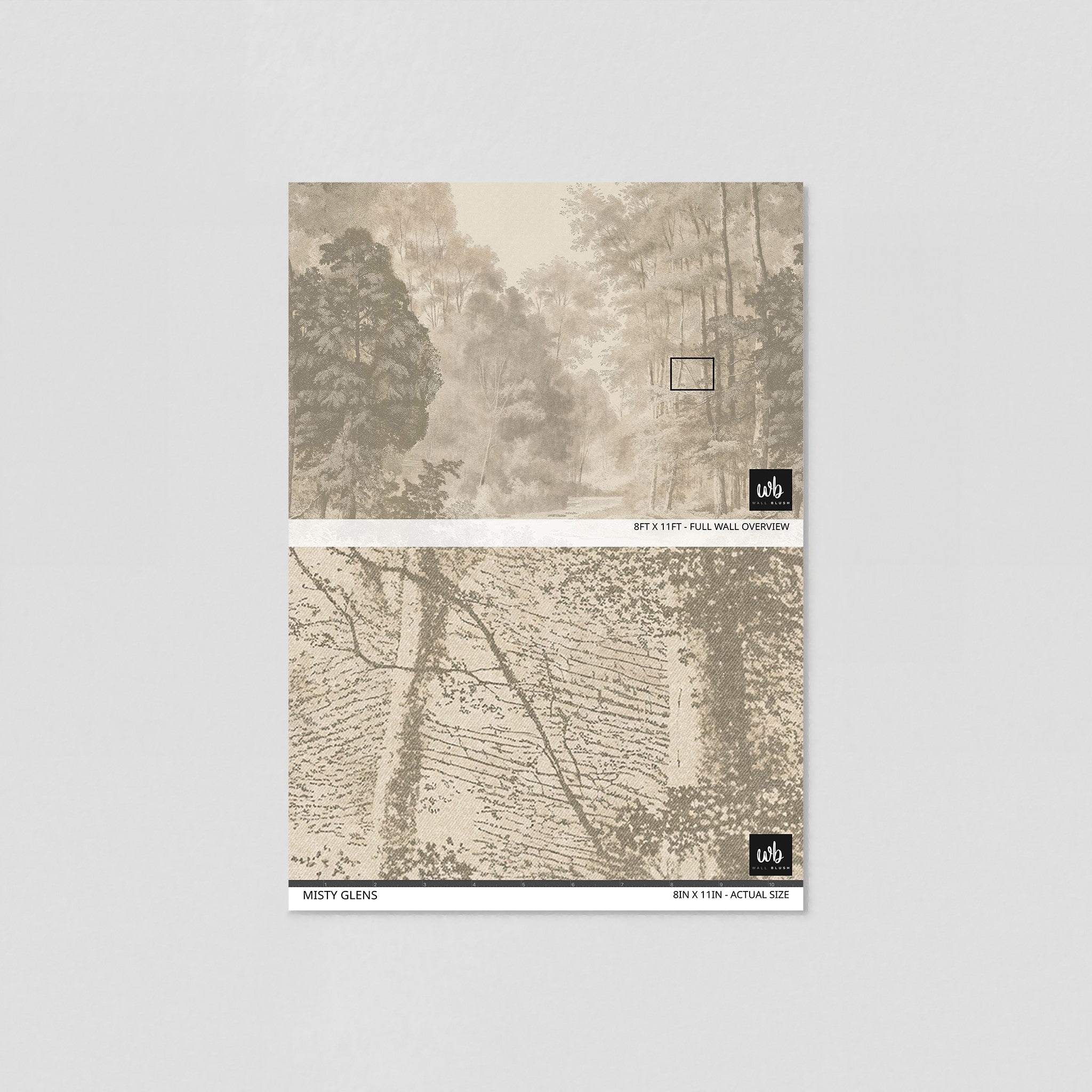 Misty Glens Wallpaper - 8 FT H X 17 FT W Traditional