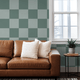 Simply Checker (Light Teal) Wallpaper sample