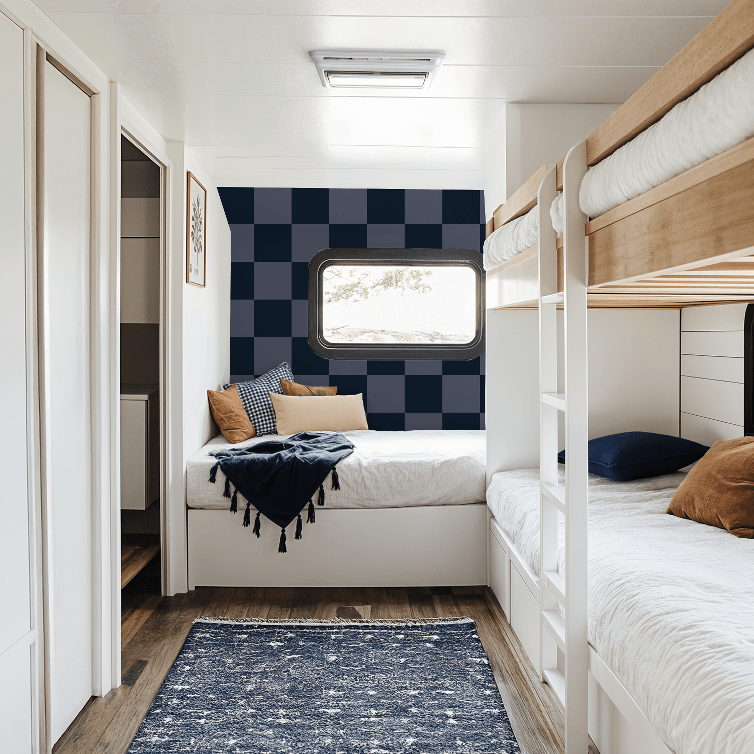 Simply Checker (Navy) Wallpaper