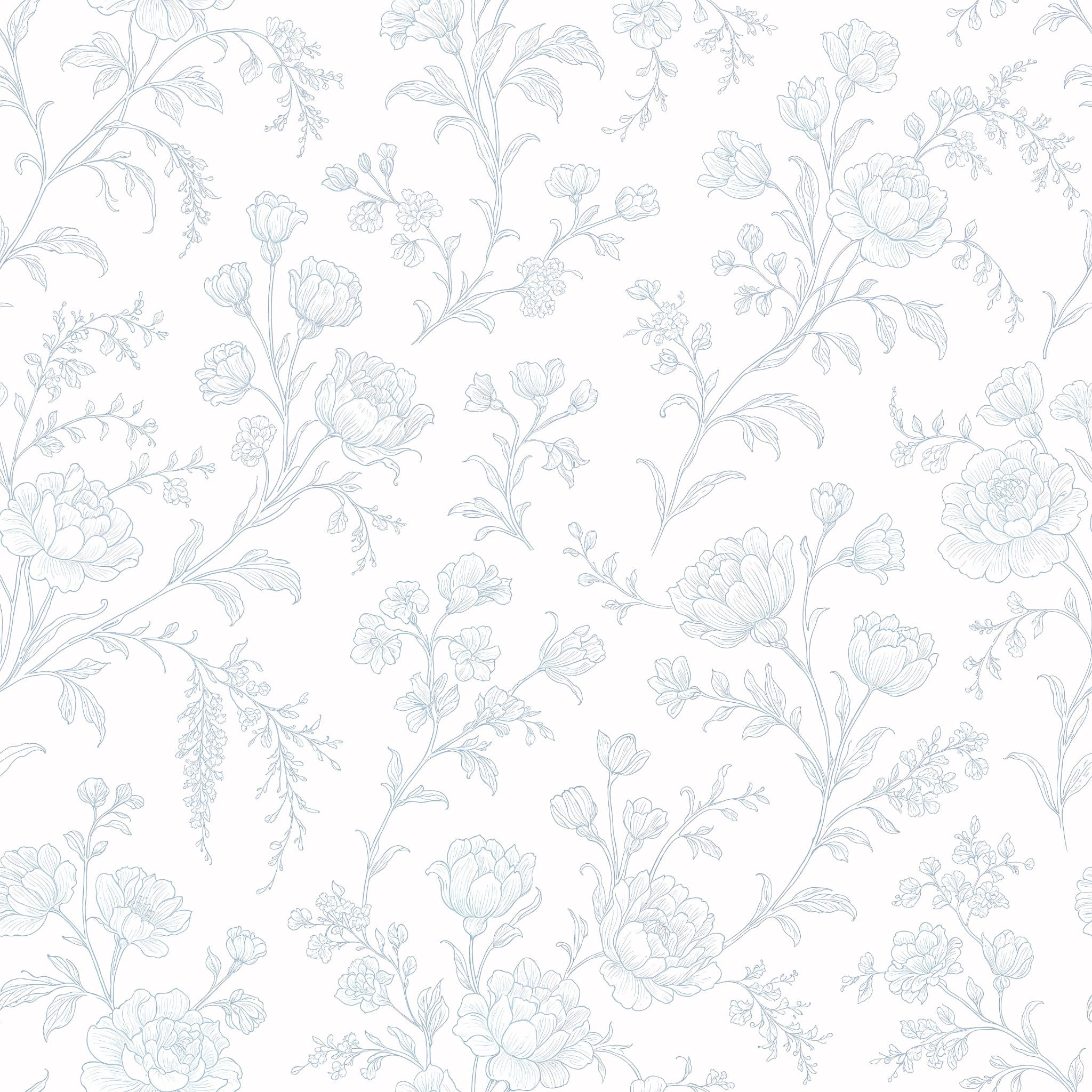 The Chelsea (Blue) Wallpaper - 8 FT H X 11 FT W Traditional