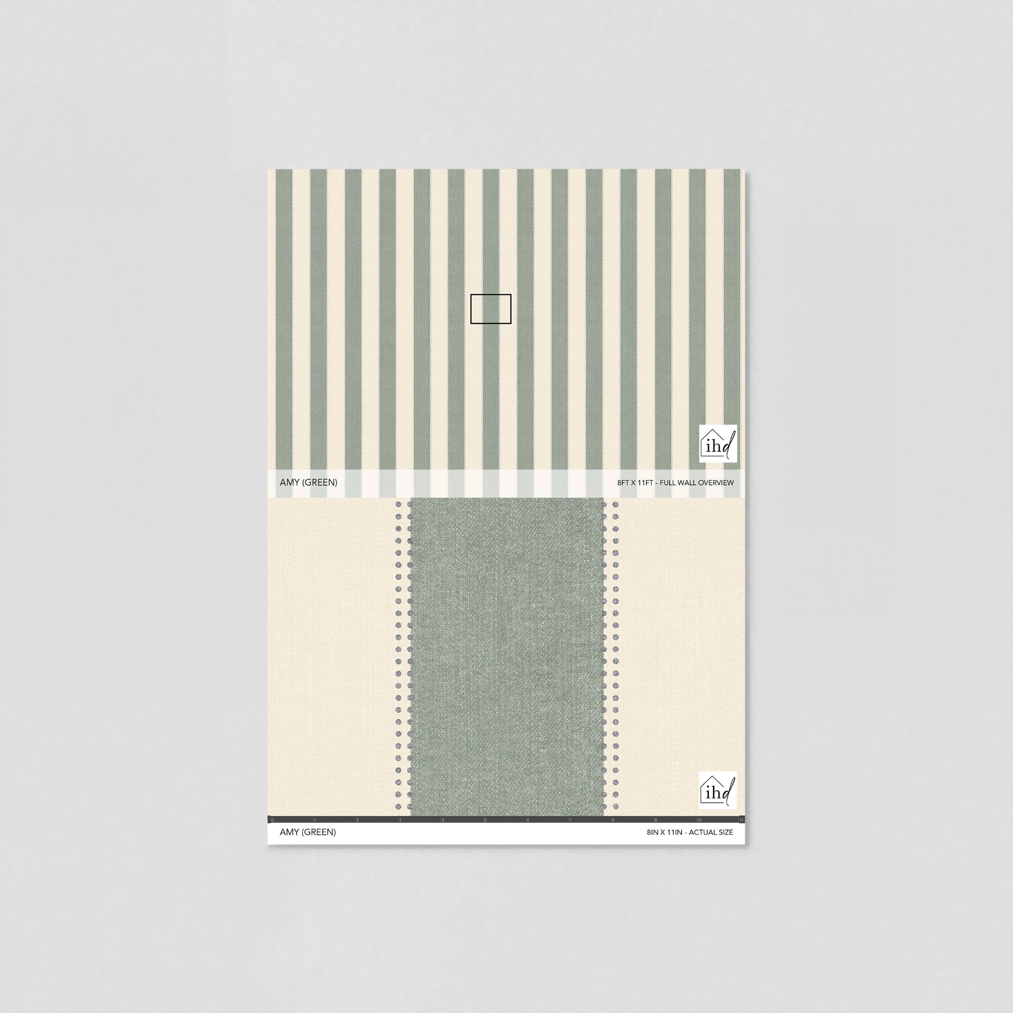 Amy (Green) Wallpaper - 6 FT H X 12 FT W Luxe Peel and Stick